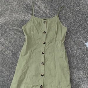 Green button down sun dress